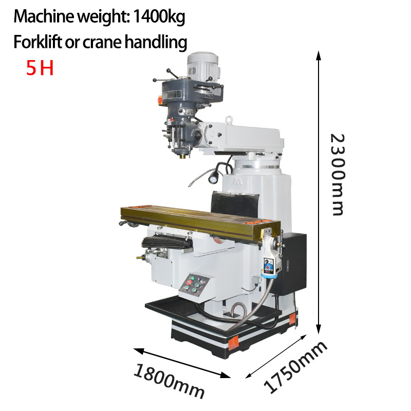 Verticale freesmachine met toren 5H Freeskop Tafelgrootte 1370x305 Freesmachine met toren