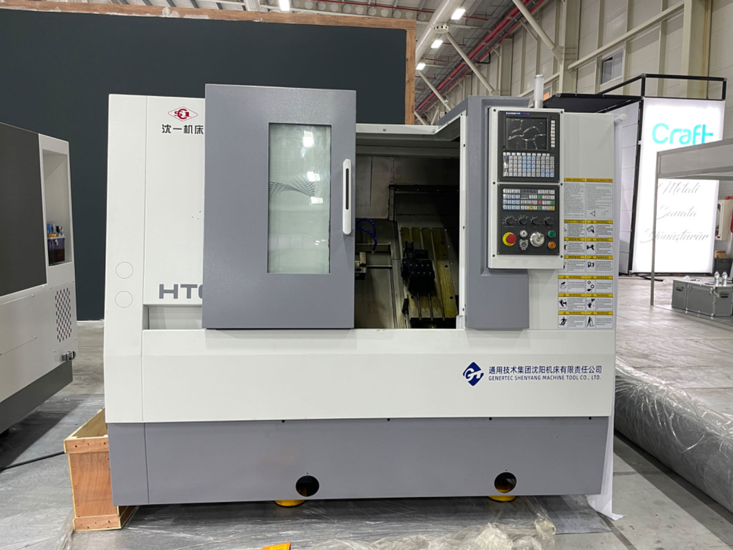 Kleine onderdelen bewerking CNC draaibank HTC16-6 Sleeve Spindle Gang tool Slant Bed CNC draaibank