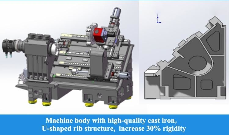 SMTCL CNC draaibank HTC40H Hoge efficiëntie Long Travel Ball Cage Motor Shaft Processing Slant Bed CNC draaibank