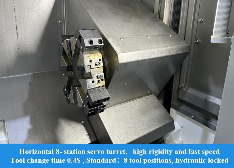 SMTCL Small Parts Machining HTC16H Metal Slant Bed CNC Lathe 8 Stations Horizontale CNC Lathe