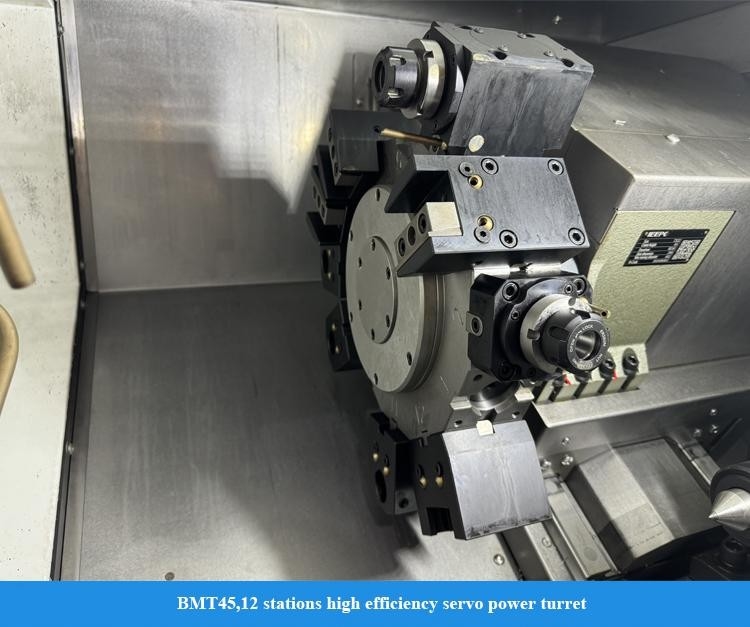 SMTCL Horizontaal draaicentrum HTC30Hm Horizontale 12-station Power Turret CNC draaibank