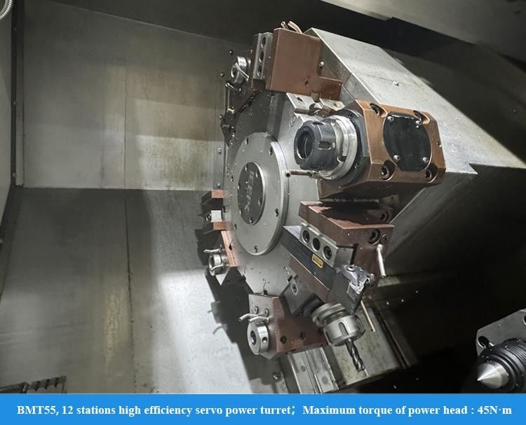 SMTCL BMT55 CNC Draaicentrum HTC40Hm 12 Posities Power Turret CNC draaibank Combo Met Y-as