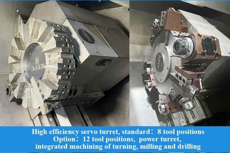 Precisie CNC Draaibank Grote Spanwijdte Spindel HTC40Q BMT55 Power Revolver Slant Bed CNC Draaibank Met Y-as