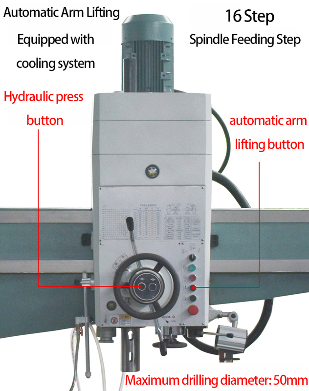 Radiële boormachine Z3050 Handmatige voeding Hydraulische snelheidsverandering 50mm Boordiameter Radiële boor
